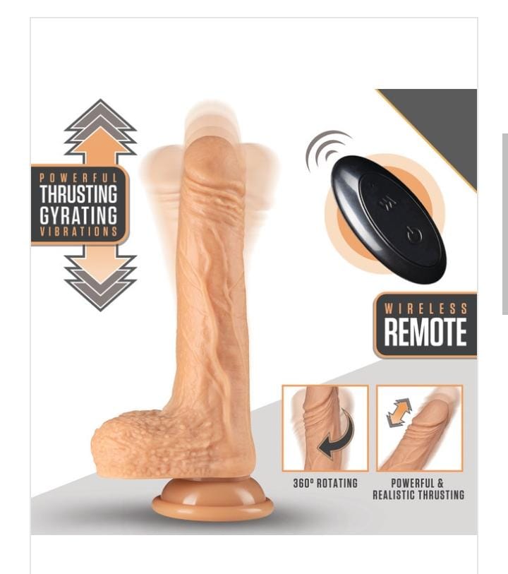 DR. SKIN DR. GREY - ROTATING, THRUSTING, VIBRATING SILICONE SUCTION CUP DILDO WITH Remote