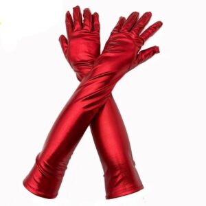 Rubber Girl Latex Long Latex Gloves (Red)