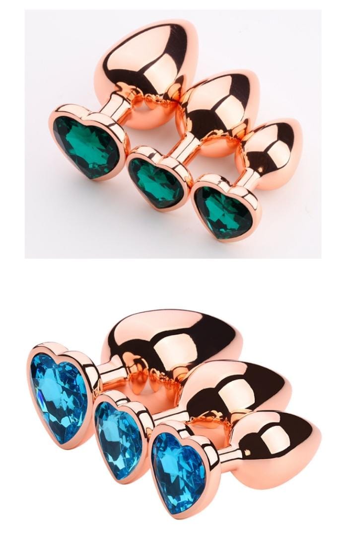 Gold Anal Jewelry Plug Set