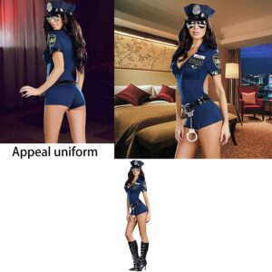 Women Sexy Costume Officer Cosplay Uniform Outfit for Adults