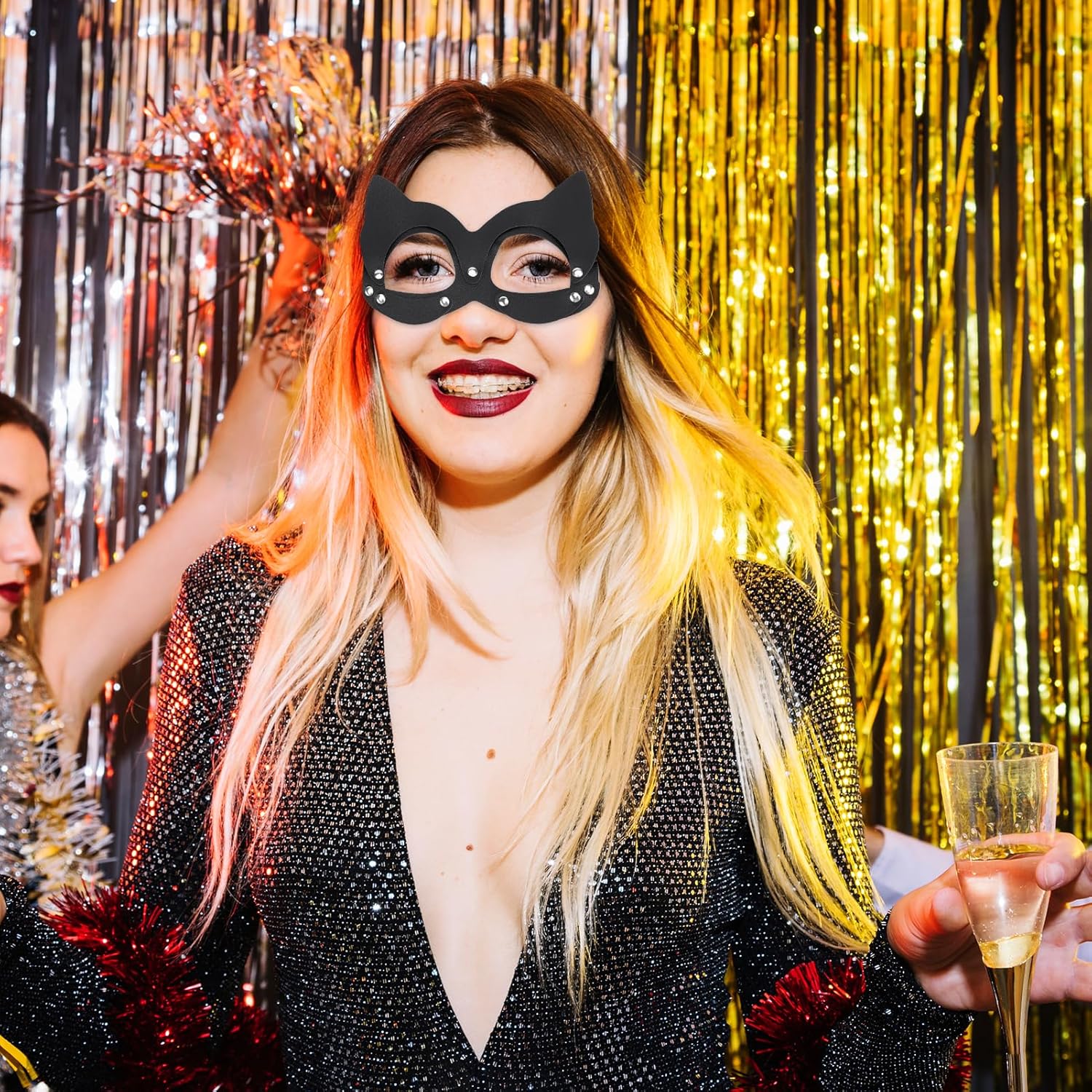 NICENEEDED Leather Cat Mask