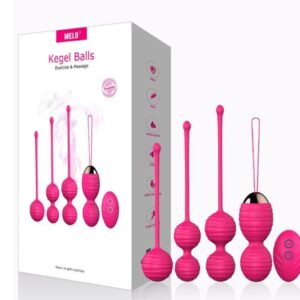 MELO Electric Kegel Balls Pelvic Floor Trainer Remote Control Vibrating Kegel Balls Set Medical Grade Silicone Pelvic Exercise Balls Luxury Women Pelvic Floor Training Kit