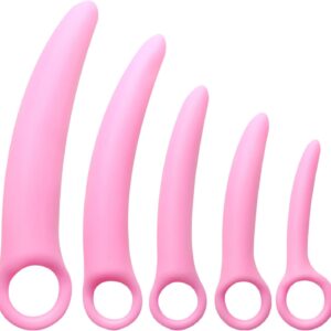 Silicone Dilators for Women 5 Pack Set Medical Grade Pelvic Floor Dilator Kit FlexiBloom Elite Curved Silicone Dilators Women Pelvic Therapy Training Kit