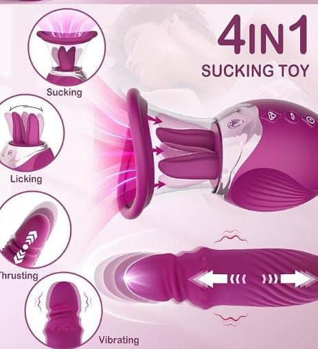 Rose Vortex Split Tongue Sucking Vibrator