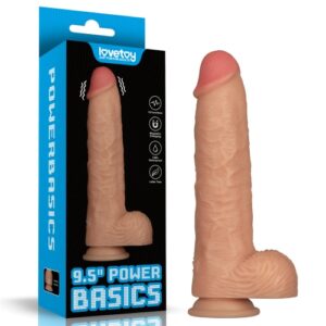 Power Basics Cock Realistic Vibrating Dildo 9.5"