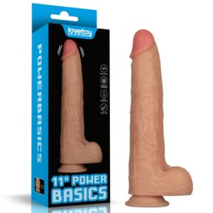 Power Basics Cock Realistic Vibrating Dildo 11"