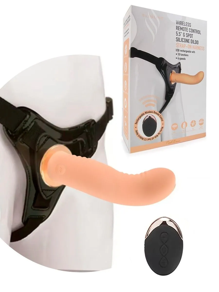 Slimeline PinkScrew Remote GSpot Strap-On Dildo Vibrator
