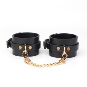 Black Wolf Premium Leather Wrist & Ankle Cuff Restraint Bdsm Kit