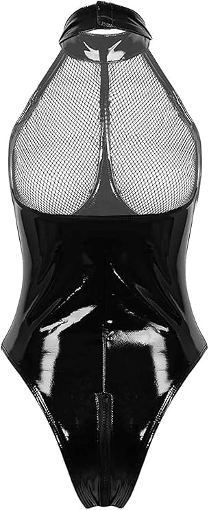 Exotique bodysuit, faux leather bodysuit Nigeria, halter neck catsuit Lagos, mesh bust lingerie, women's bodysuit Nigeria, wedding night lingerie, sexy bodysuit Lagos, premium lingerie Nigeria, Oppsy Store lingerie, catsuit for women.